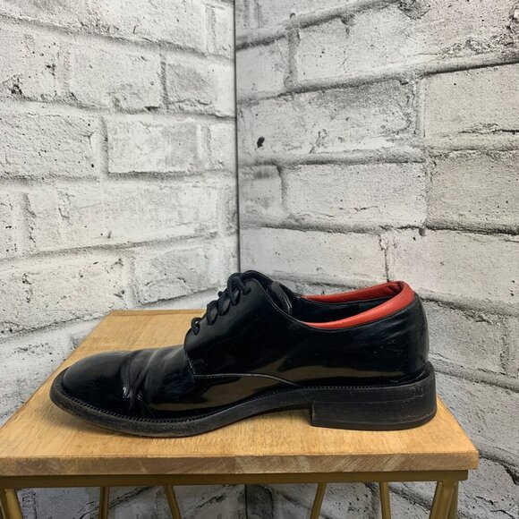 Gucci Vintage 90s Black Patent Leather Square Toe Derby Shoe - Picture 5 of 11